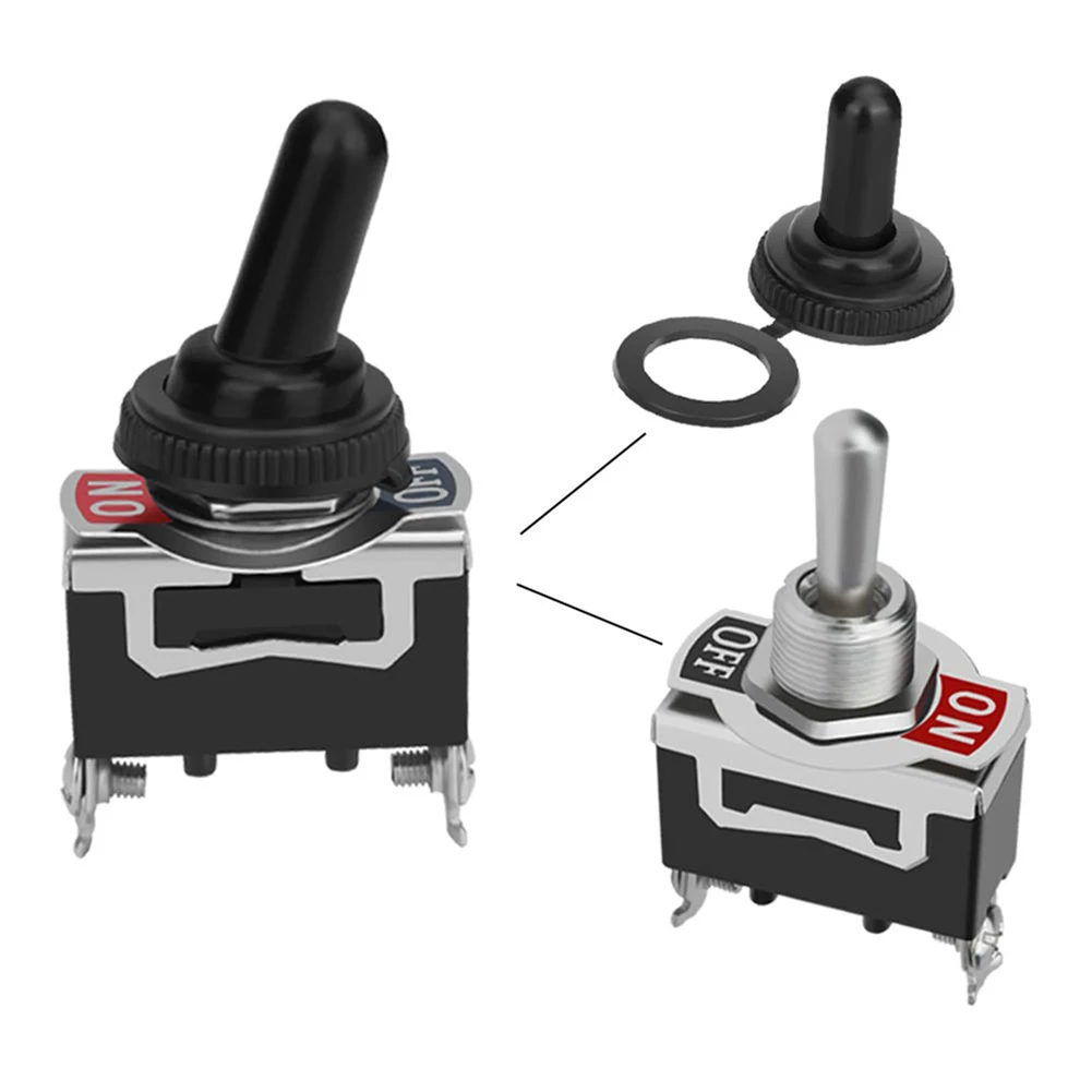 12V Tuimelschakelaar Zware Auto Boot Aan Uit Metalen Auto Rocker Aan Uit Met Waterdichte Hoes Auto Tuimelschakelaar SPST Terminal