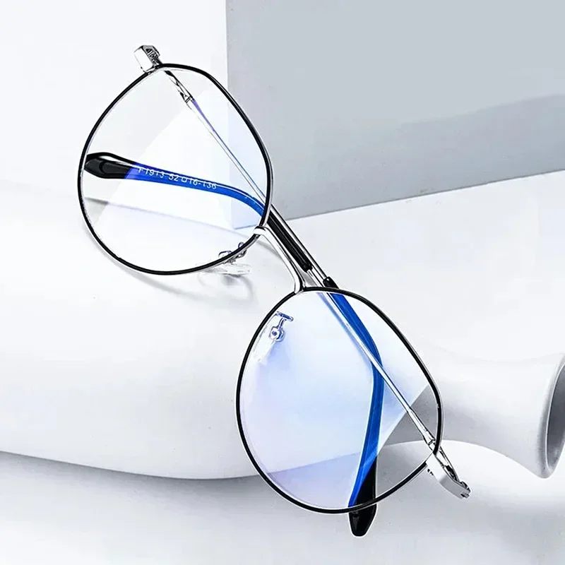 

Metal Round Anti Blue Light Glasses Women Men Classic Square Eyeglasses Frames Transparent Computer Glasses Oculos Feminino