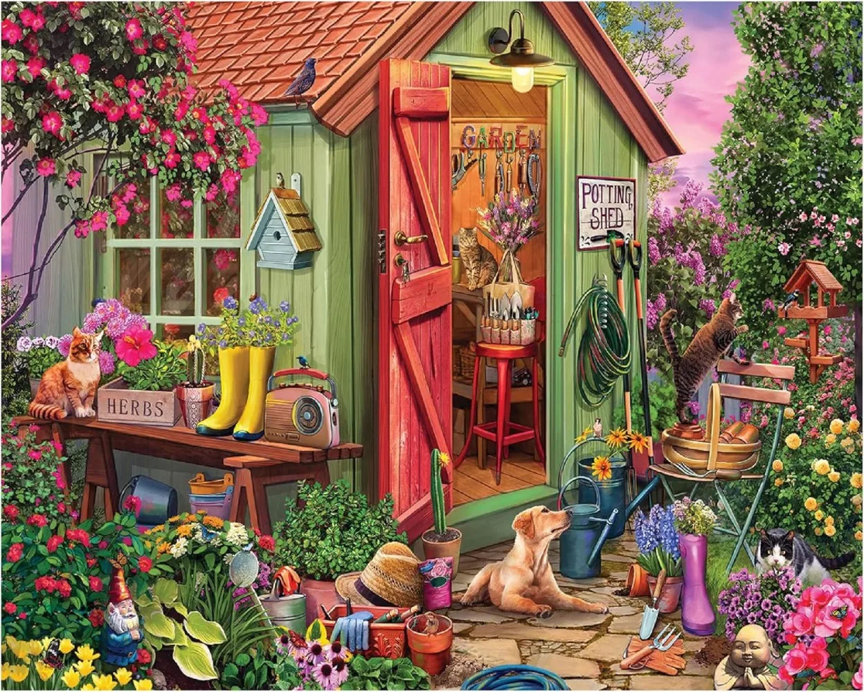 

300/500/520/1000 Pieces Wooden Jigsaw Puzzle of Adult Farm Flowers Dog Landscape Puzzles Games Family Fun Toy Christmas Gift