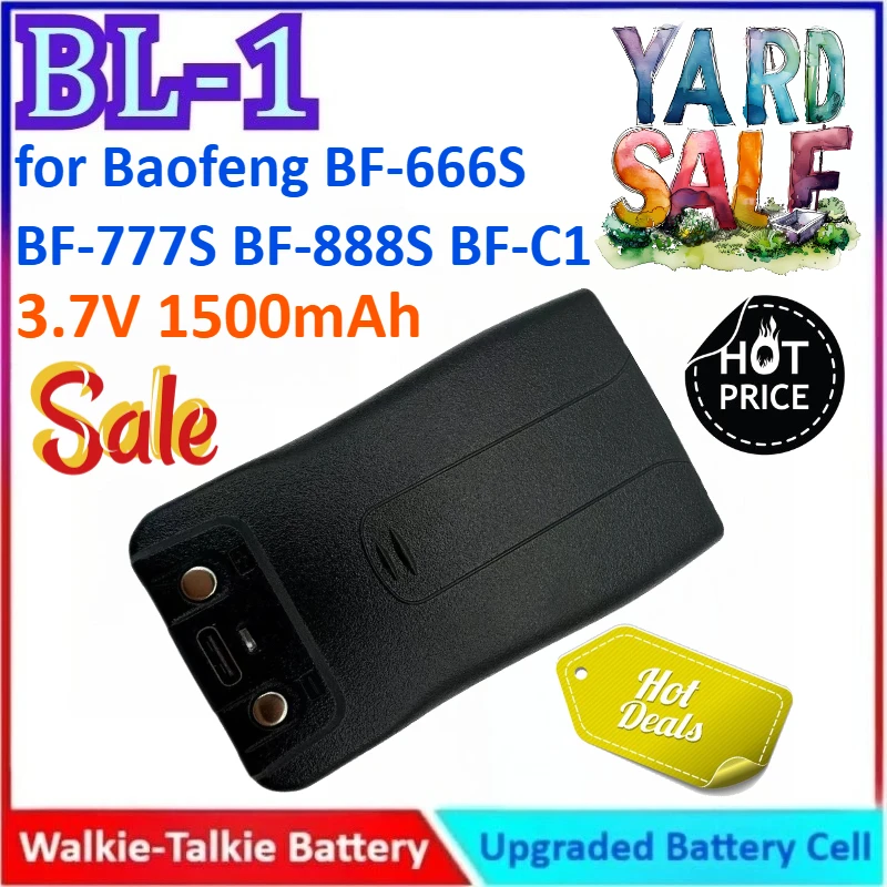 

New BL-1 1500mAh 3.7V High Quality General-purpose Walkie Talkie Battery for Baofeng BF-888S BF-C1 BF-666S BF-777S