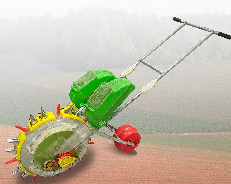 Hand Push Manual Corn/Maize/Vegetable Seed Drill /Seeder/Planter Fertilizer Seed Pusher Double Barrel Corn-Rice Planter