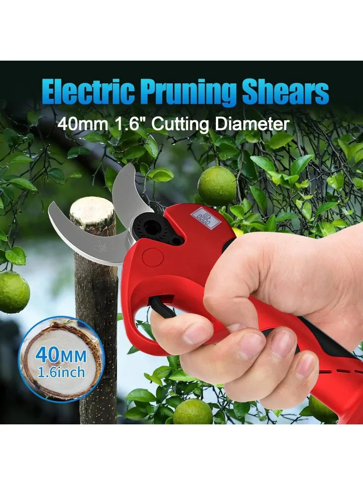 : Cesoie elettriche da potatura, potatrice elettrica 40 mm 1,6 "" Diametro di taglio Potatori elettrici a batteria con