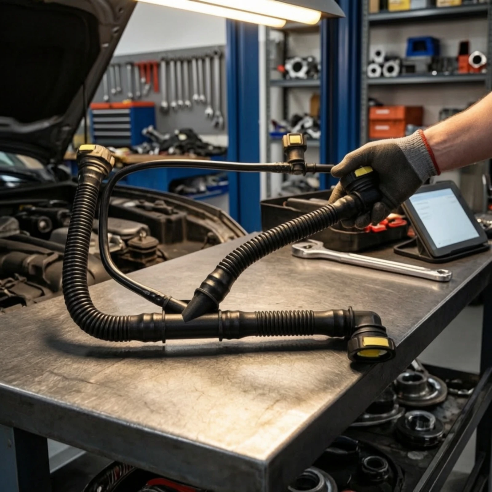 Crankcase Ventilation Hose Molded Crankcase Breather Vent Hose Engine Breather Pipe High Flexibility Auto Part Easy to Install