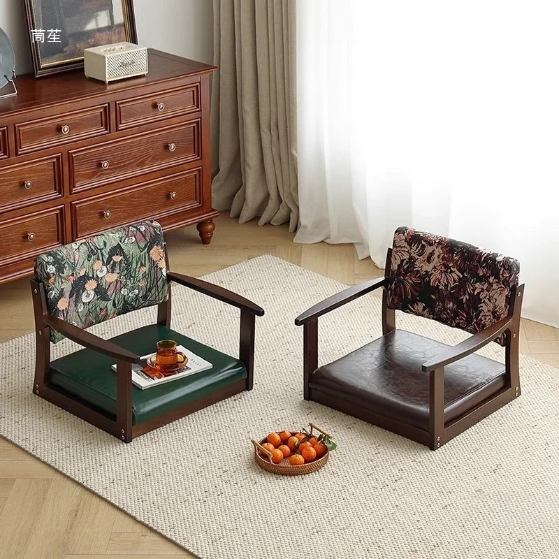 مقعد تاتامي، أرضية جلوس منخفضة من الخشب الصلب على الطراز الياباني، كرسي شرفة ونافذة كبيرة وسرير أريكة كسول #3