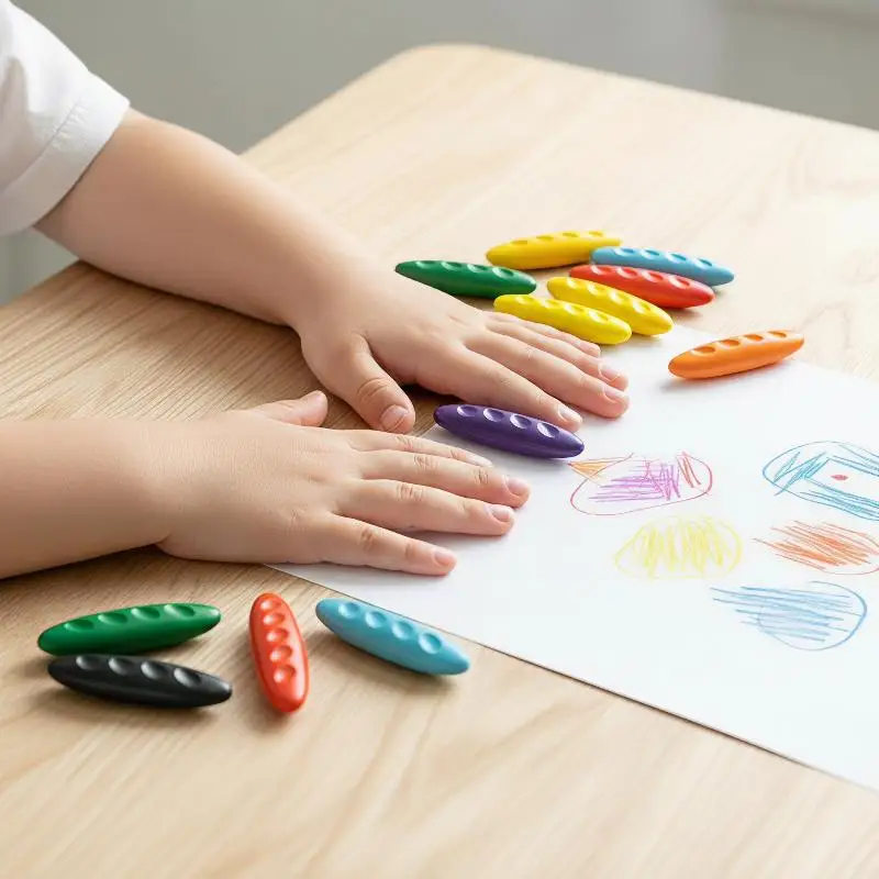 12/24 Colors/Set Non Dirty Hand Washable Peanut Shape Crayons Safe Non-Toxic Pen Toddler Gift Early Education Tools For Kids