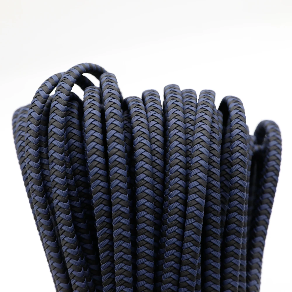 2 Meter geflochtenes Kunstlederseil 8x4mm flache PU-Lederschnur zweifarbig gewebt DIY Zubehör für die Herstellung von Halsketten und Armbändern – Detail 9