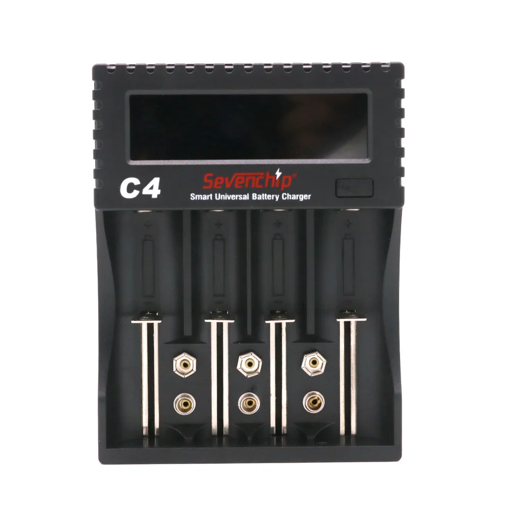 Sevenchip C4 18650 Battery Charger Portable Smart Charger With LCD Display for 17670 26650 20700 18350 AA AAA Li-ion Capacity