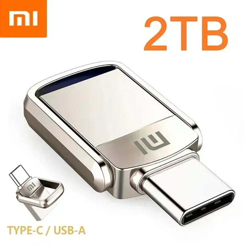 XIAOMI 2TB Metal U Disk 2 IN 1 1TB Flash Drive High-Speed USB 3.1 512gb Pen Drives Memory Stick Type C Adapter ps4 console kb8p