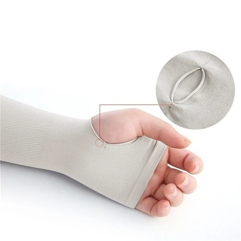 Sarung Tangan Tanpa Jari UV Solar Arm Sleeves untuk Wanita dan Pria, Sarung Tangan Bersepeda, Penutup Lengan Elastis Sutra Es Musim Panas, Pelindung Lengan Anti Sengatan Matahari untuk Mengemudi