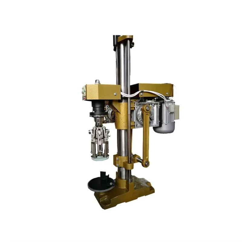 

Automatic manual liquid beer cap, sealing rotary thread press