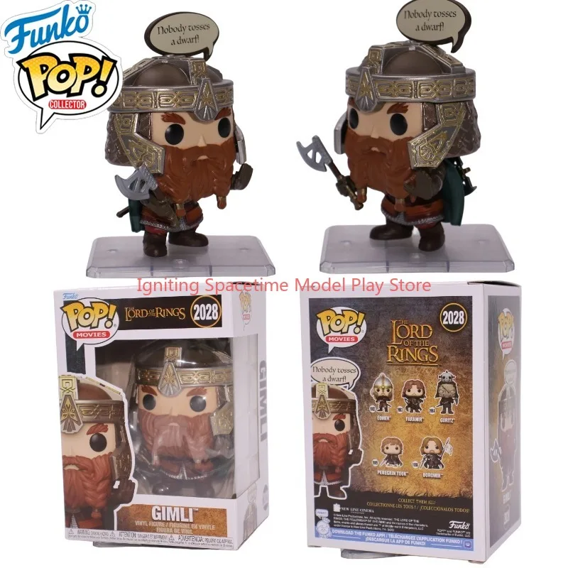 Funko Pop Original Gimli # Figura de Vinilo del Señor de los Anillos 2028, Modelo Coleccionable de Enano, Juguete para Fanáticos de la Película, Decoración de Cumpleaños, Regalo
