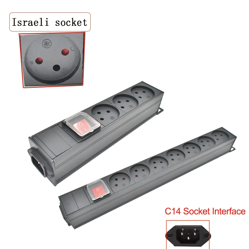 Israel PDU Power Distribution Unit aluminium alloy Power Strip 1-10  Ways Israel  output socket C14 port