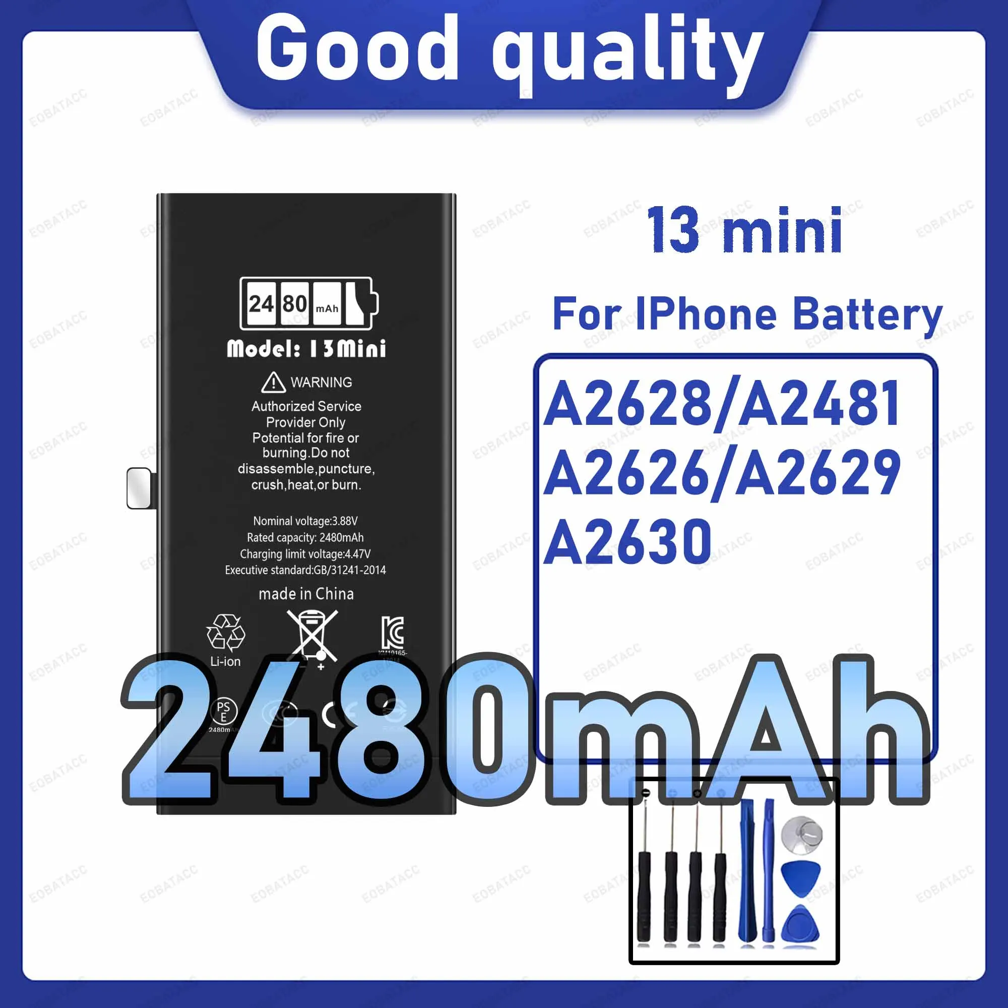 

2480mAh Diagnostic Battery show genuine part no pop up message for iPhone 13 mini battery