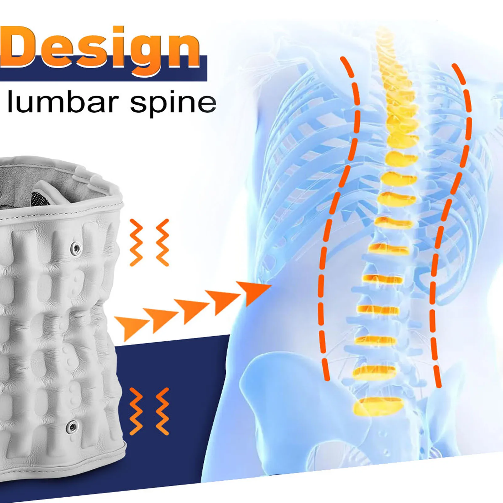 

Inflatable Heating Vibration Massage Belt Waist Support Back Relief Fatigue Airbag Abdomen Massager Back Support Belt