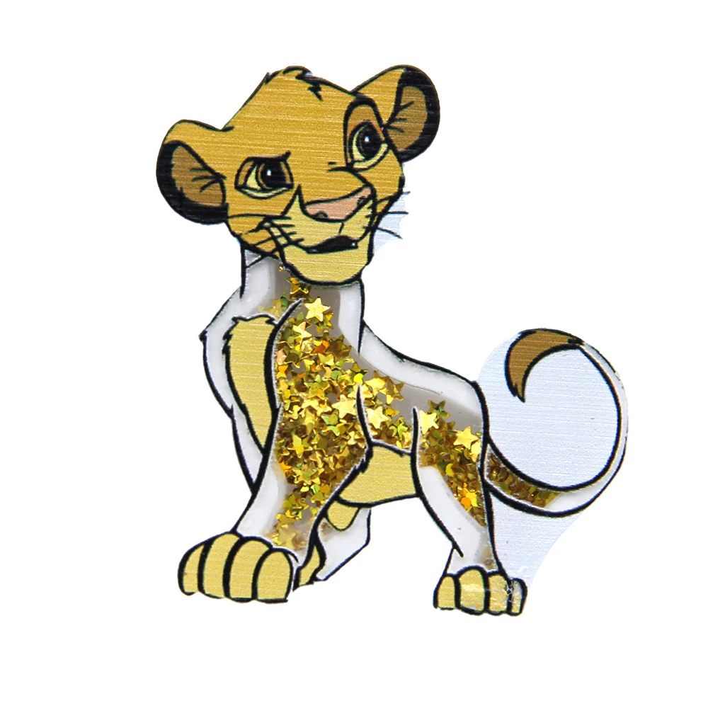 Disney the Lion King Quicksand Acrylic Planar Resin Craft Supplies Cabochon Scrapbook DIY Hair Bow Bag Material Acrylic