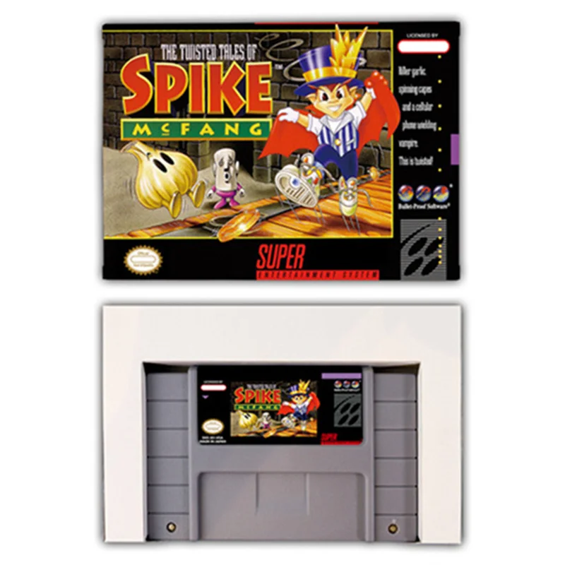 Twisted Tales of Spike McFang RPG game Card for SNES EUR PAL USA NTSC 16bit Game Consoles with Retail Box  Cartridge