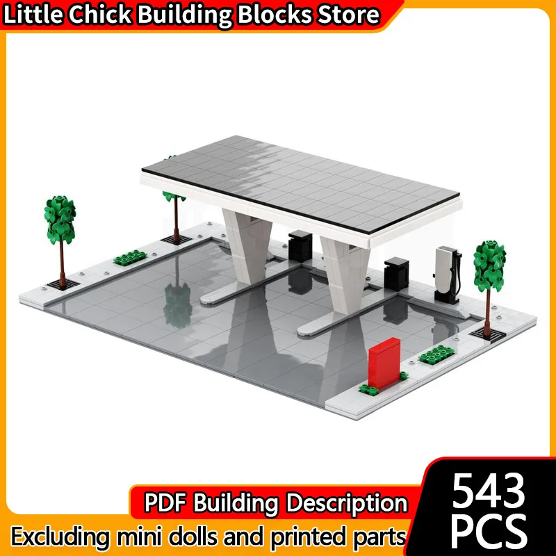 

City Street View Model MOC Building Bricks Charging Station Modular Technology Children Holiday Gifts Assemble Toys Suit