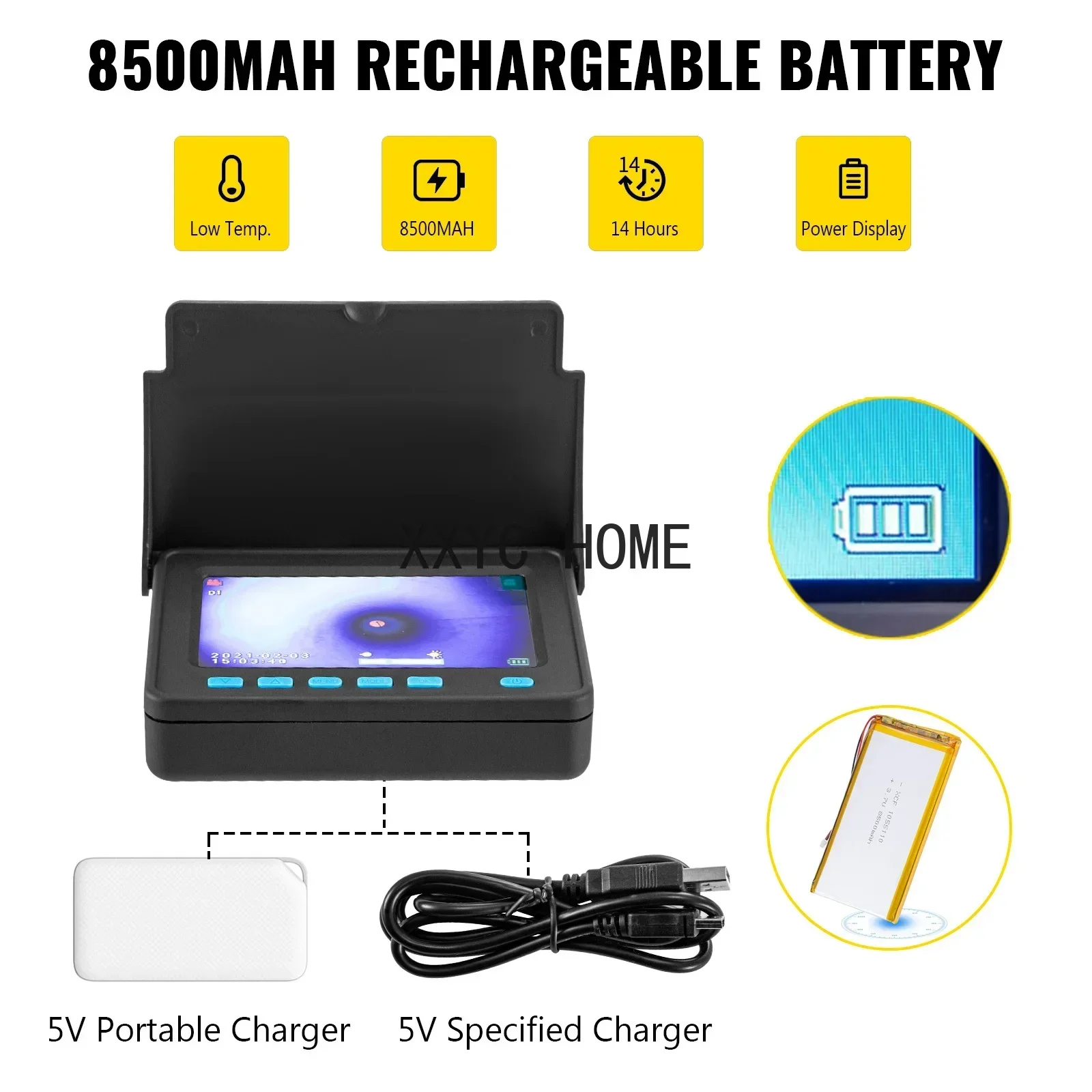 TAO Pipe Inspection Camera DVR 16GB Micro SD Card 4.3in Monitor 10/20/30M Industrial Home Sewer Drain Endoscope IP68 8500mHA