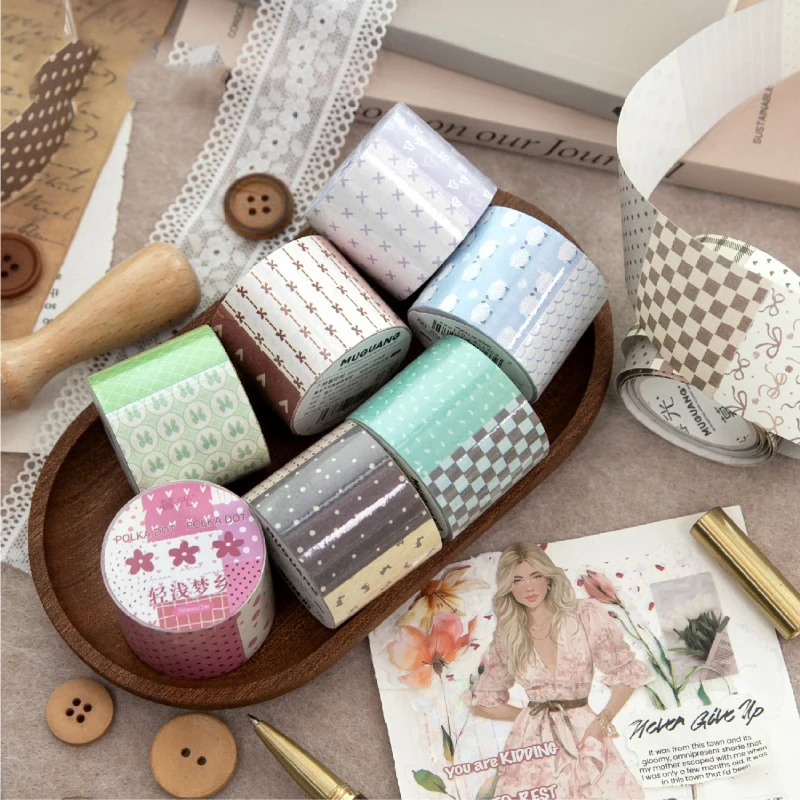 Polka Dot battle Series tape sticky Notes retro Cute Decoration Ancient Hand Account Material Tape 8 styles