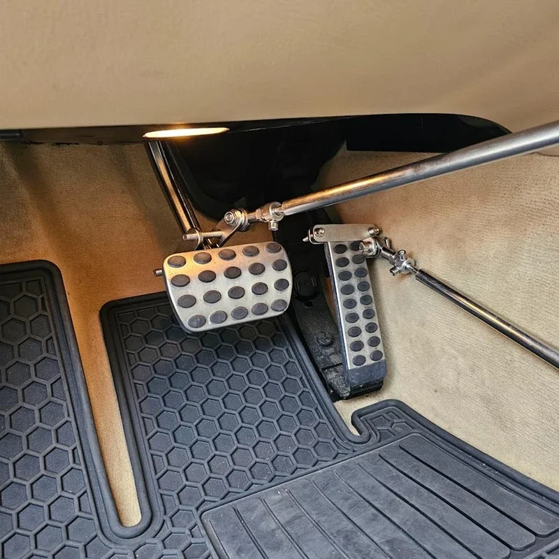 Fixed Permanent Device For Disabled Injured Handicap Drivers, Driving Hand Car Pedal Assist Controls