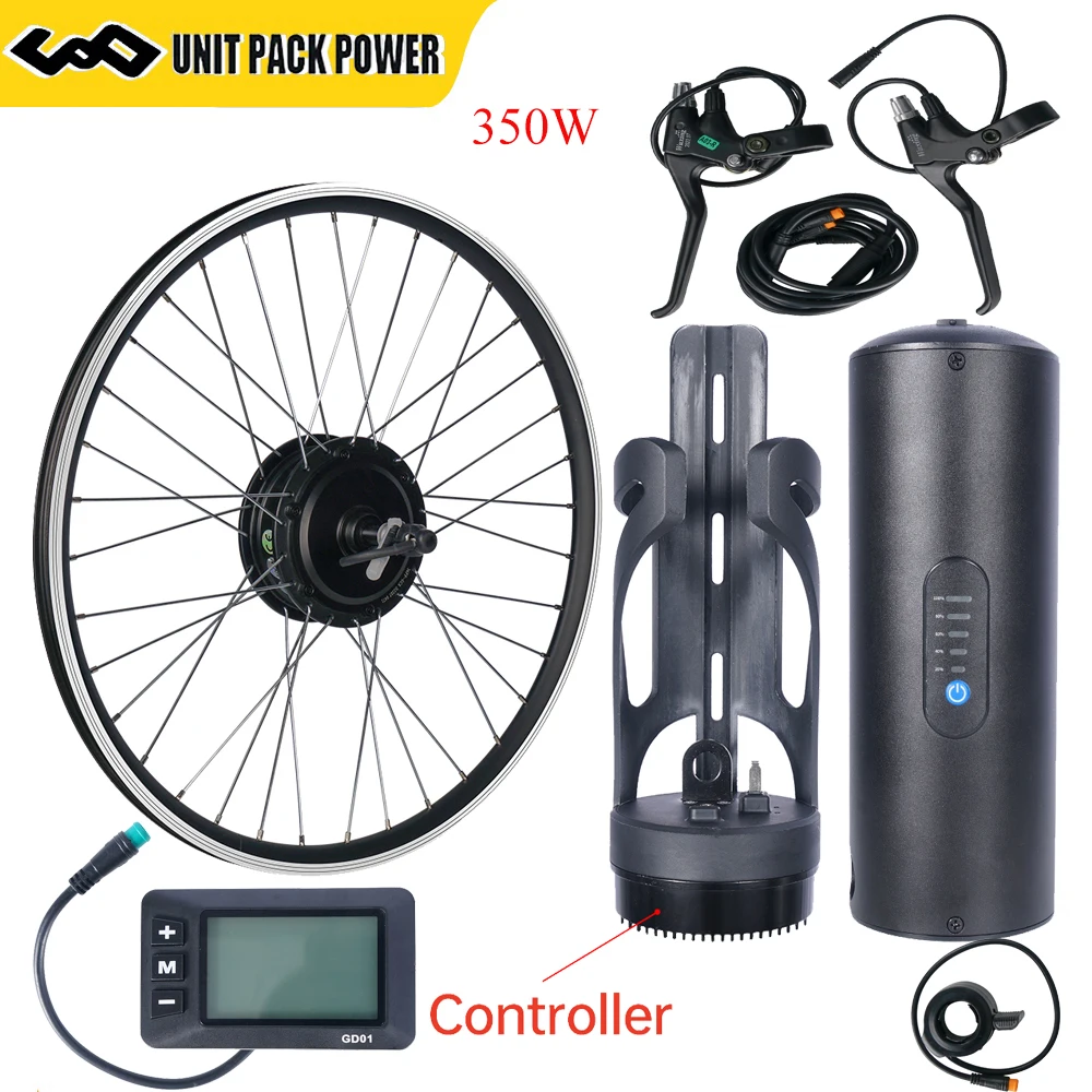 36V 350W Electric Bicycle Conversion Kit Rear Wheel motor hub e-bike With Controller Battery 36V 7AH 8.7AH 10.5AH Bottle Battery