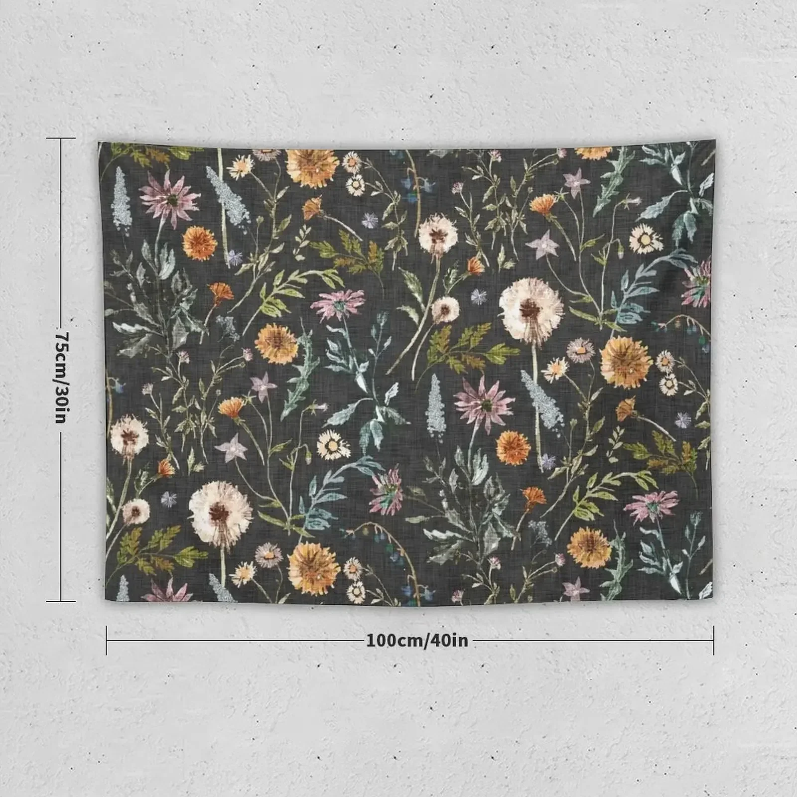 Wylde Fleur (black) Tapestry Aesthetics For Room Kawaii Room Decor House Decoration Things To Decorate The Room Tapestry