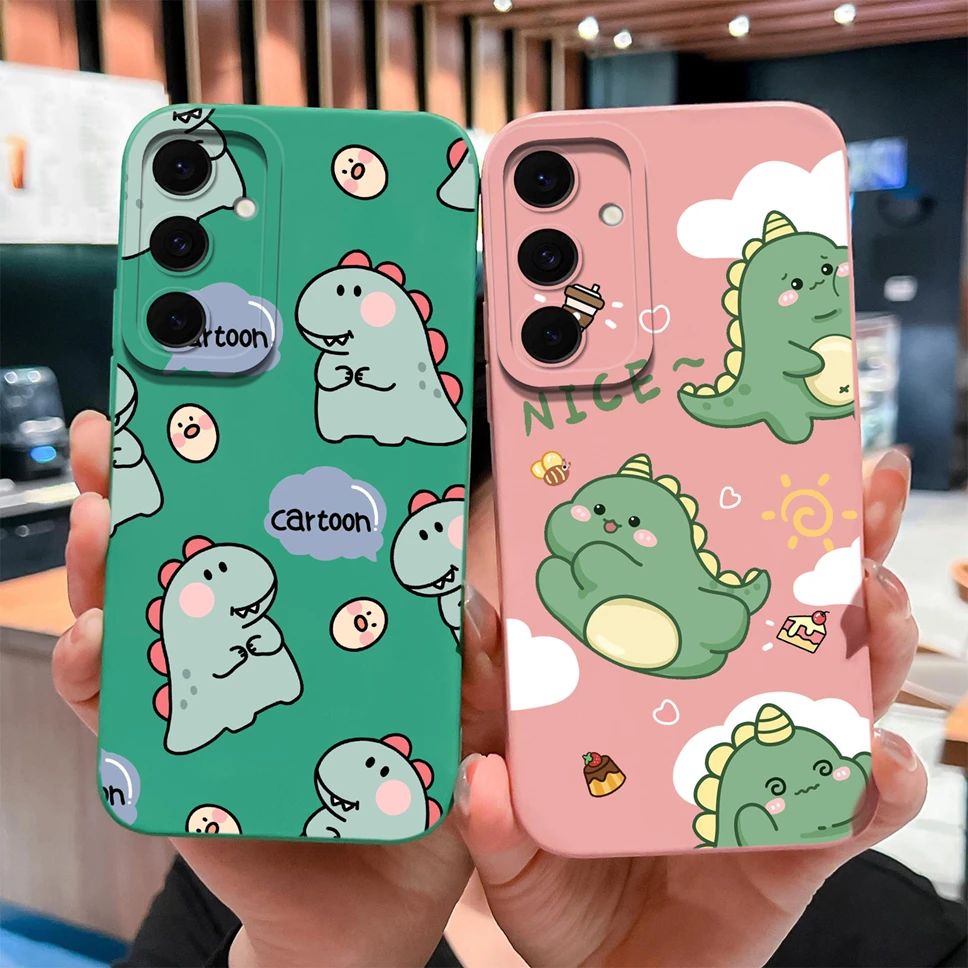 

Чехол для телефона Samsung Galaxy S25 FE, чехол для телефона с милым динозавром, жидкий силиконовый чехол для телефона Galaxy S25FE, легкий чехол высокого качества