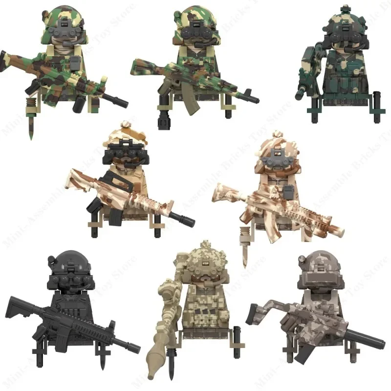 WM6147 WW2 Military Building Blocks Special Forces Weapons Soldier KSK Alpha Snow Leopard Navy Seals Dleta Figura Toys Bricks