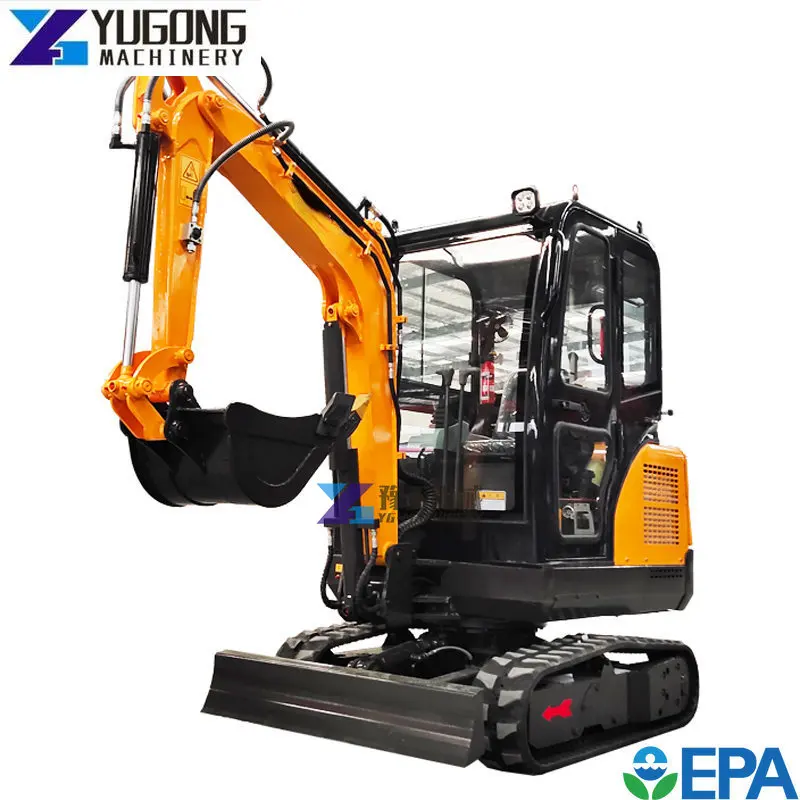 CE Cheap EPA 0.8 Ton Mini Excavator Digging Cabin Multi Function Digger Attachment Hydraulic Compact Crawler Mini Excavator