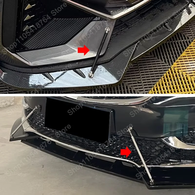 Car Front Rear Bumper Lip Splitter Spoiler Support Bar Kit Decorative Rod For BMW E90 Tesla Model 3 Audi A3 Passat B8 Golf 5 6 7