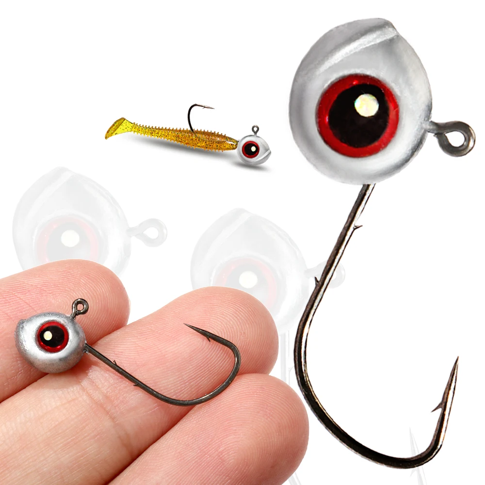 5-20 قطعة عين السمكة الكبيرة تهزهز رئيس السنانير 2.5 جرام 3.5 جرام 5 جرام عرقوب الشائكة الجذر Ned تلاعب الصيد لينة إغراء عدة معالجة Pesca والعتاد صيد السمك #3