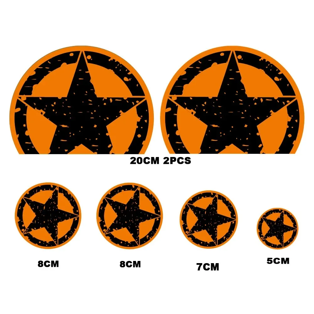 Five-pointed Star Round Vinyl Stickers Waterproof Motorcycle Helmet Scooter Car Body Decor Decal Accessories 6