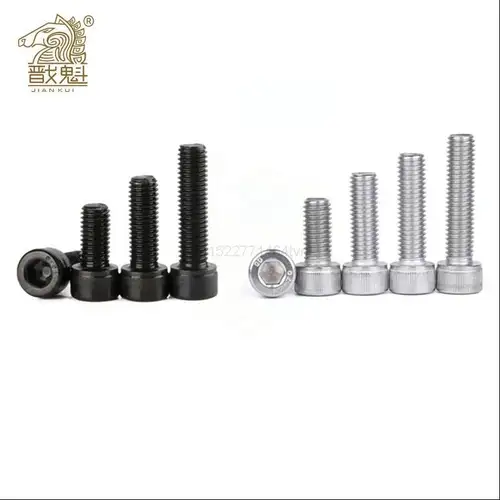 50 unidades M1.4 M1.6 M2 M2.5 M3 304 A2 acero inoxidable grado negro 12,9 DIN912 cabeza hueca hexagonal tornillo Allen L = 2-30mm