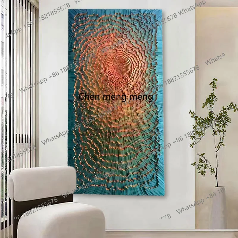 A74wind entrance entrance abstract relief hanging painting modern simple painting living room wooden block decoration painting