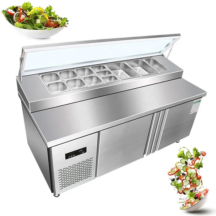 Commercial Restaurant Under Counter Refrigerators Fridge Table Prep Freezer Refrigeration Equipment Display Salad Bar Counter