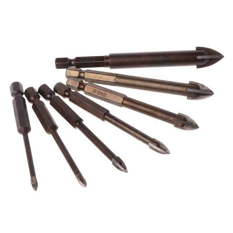 Brown Drill Bit Workshop Carbide Ceramics Cutter Drilling Granite Hole Opener Wear resistance 4 cutting edges Plastic