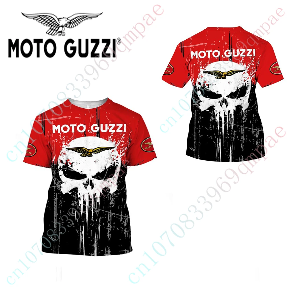 Moto Guzzi Oversized T-shirt Anime T-shirts Harajuku Short Sleeve Top Casual T Shirt For Men Women Unisex Clothing Custom Logo