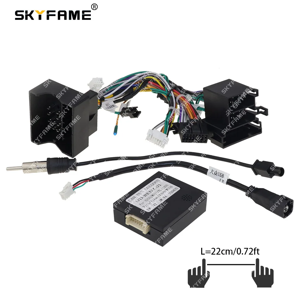 

SKYFAME 16-контактный автомобильный жгут проводов адаптер Canbus Box декодер Adnroid радио кабель питания для Benz SLK Class R171 OD-BENZ-01