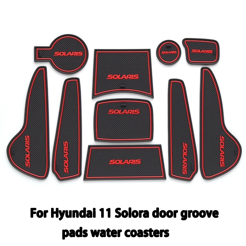 Suitable for Hyundai 11 Solora door groove pads water coasters car interior modification SOLARIS anti-slip mats