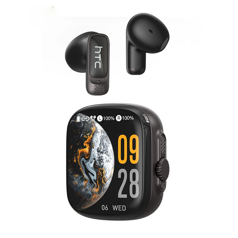 HTC NE72 AI-Übersetzungs-Bluetooth-Kopfhörer Kabellose Ohrhörer LED-Touchscreen HiFi-Stereo-Audio Geräuschunterdrückung In-Ear-Kopfhörer