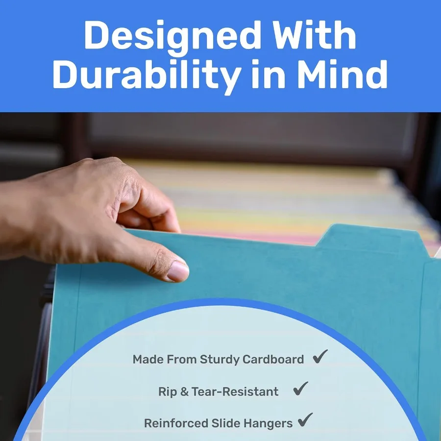 مجلدات ملفات معلقة صغيرة الحجم لتخزين خزانة الملفات - عبوة من 6 مجلدات ملفات متعددة الاستخدامات مثالية لتنظيم المستندات