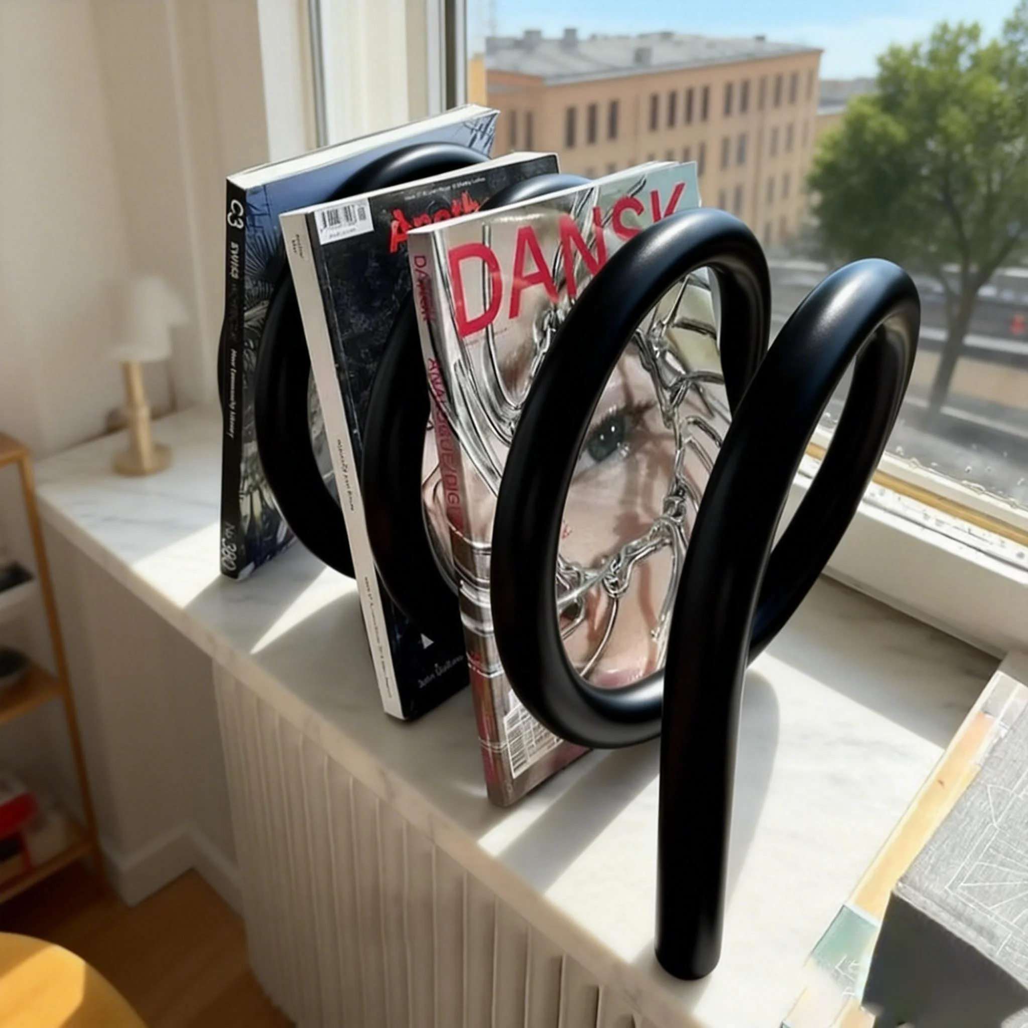 

Creative Spiral Bookshelf Decor, Modern Dopamine Style Storage Rack, Artistic Display Shelf for Home Accessories