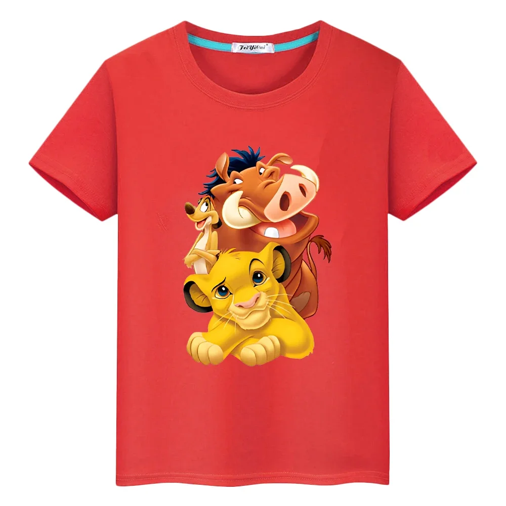 

Mufasa The Lion king t shirt for kids boy 10year 100%Cotton Kawaii tshirt Short Tops Anime Tees y2k one piece kids clothes girls