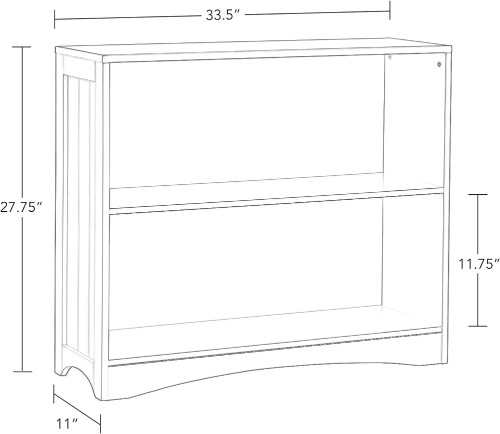 RiverRidge-Bibliothèque horizontale pour enfants, 2 grandes étagères de rangement ouvertes, bibliothèque pour jouets avec panneaux latéraux Beadboard, convient