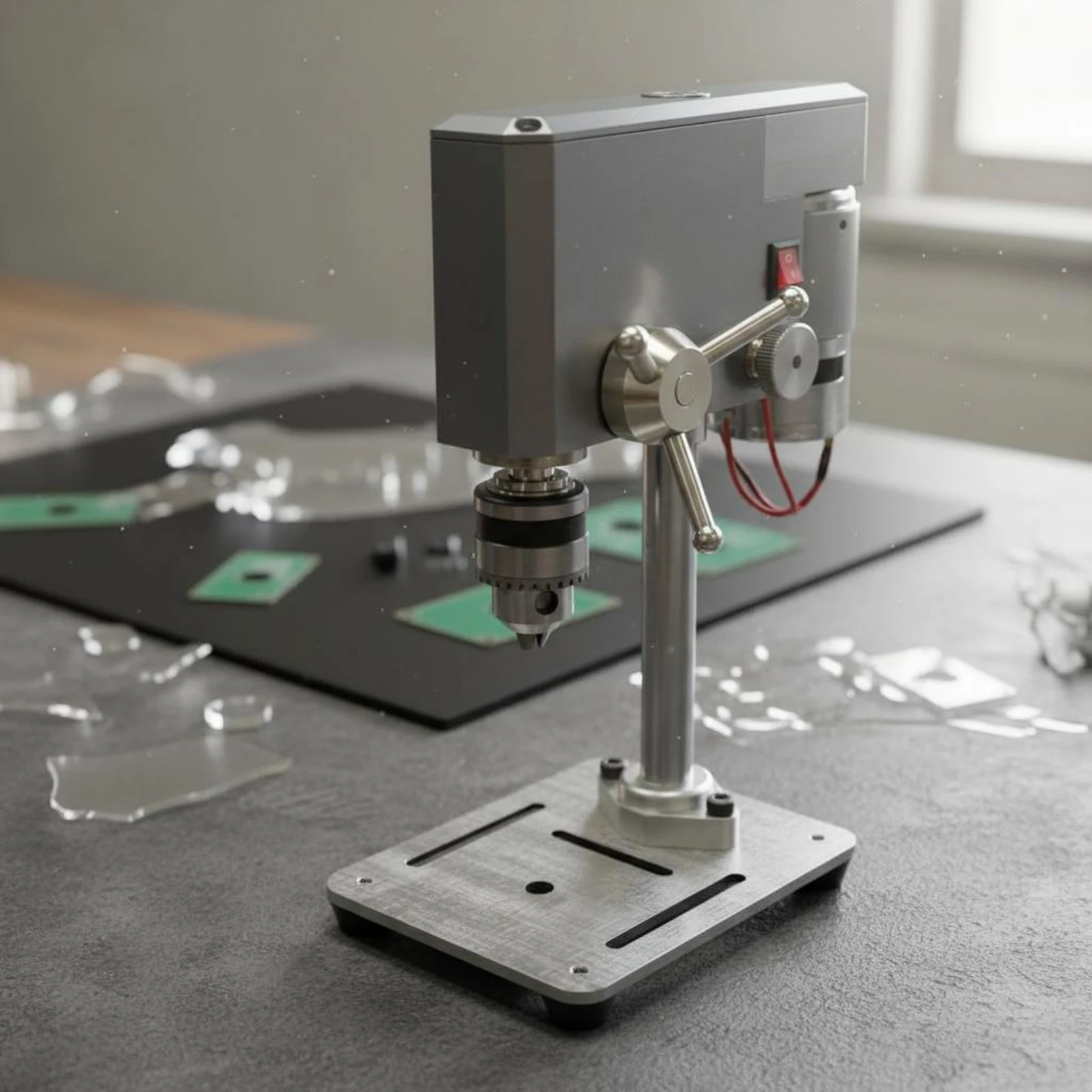 Micro Drill Press Multi Function Mini Drill Press Desktop Drilling Machine Adjustable Voltage Power Tool Compact Size for Garage