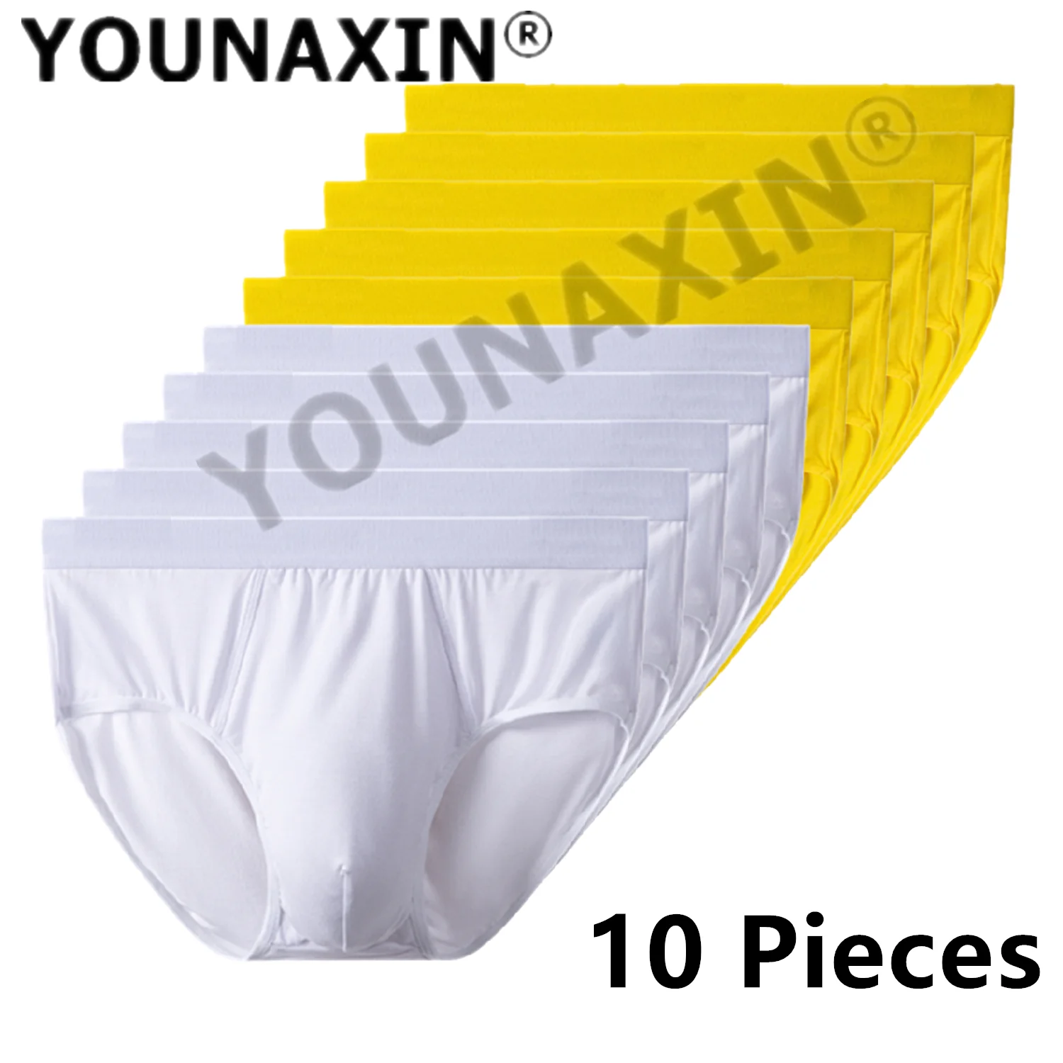 YOUNAXIN 10 Pieces Men Briefs Underwear Solid Lingerie Panties Underpants Undies Comfortable breathable Undershorts