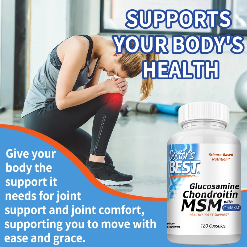 Glucosamine Chondroitin MSM with OptiMSM, Joint Support, Helps with Joint Mobility, Overall Health