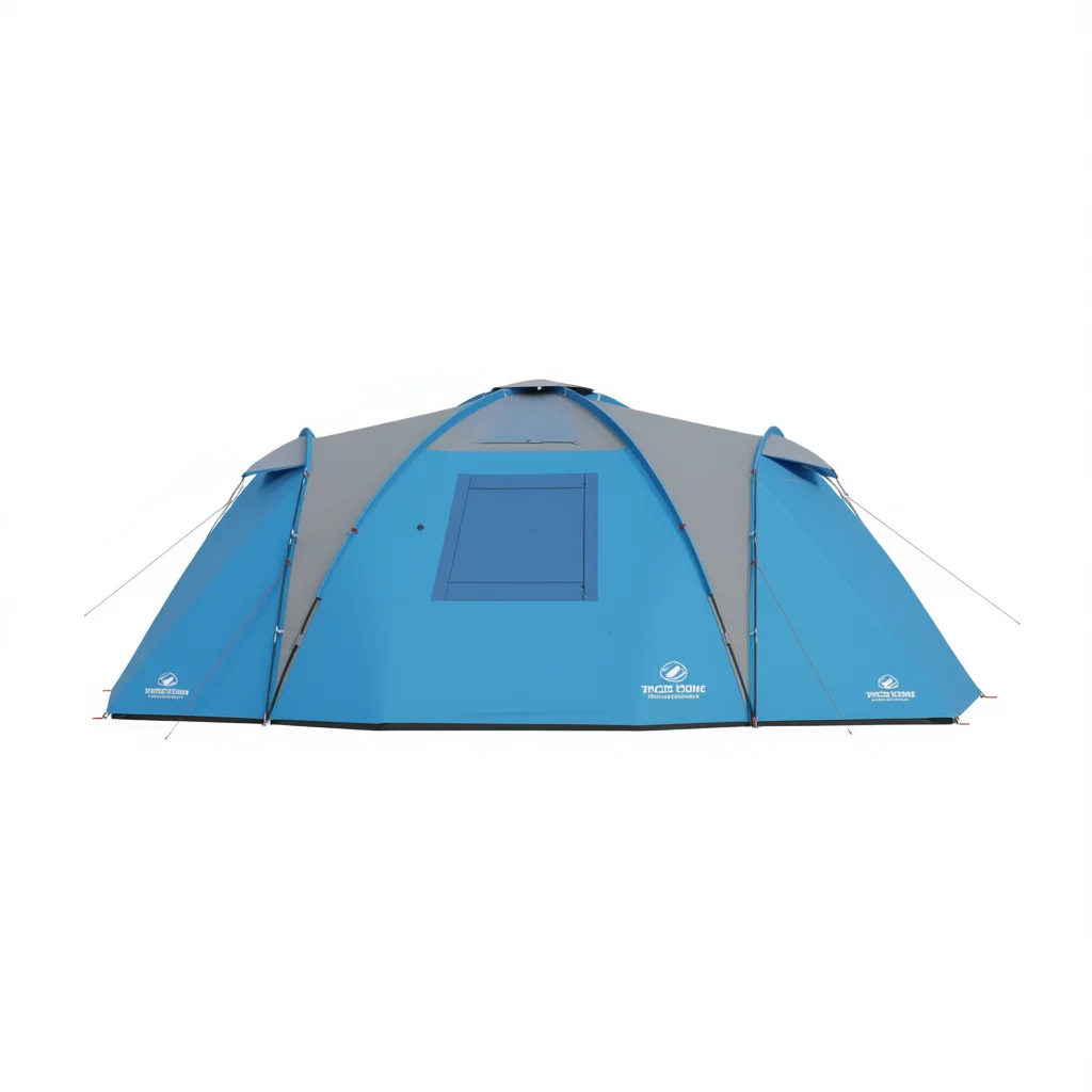 Blue 12-Person Dome Tent Waterproof Double Layer Three-Season Family Camping Tent