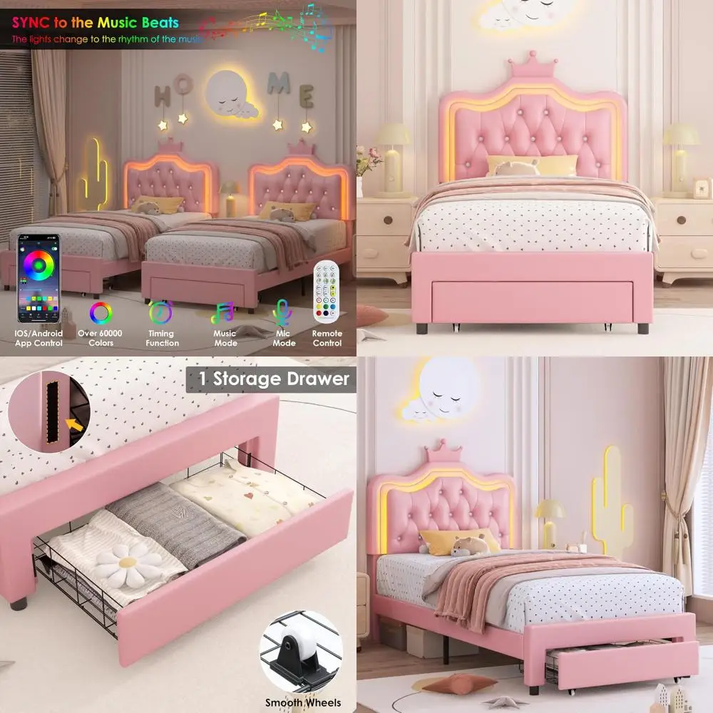 Pink Twin Size Led …