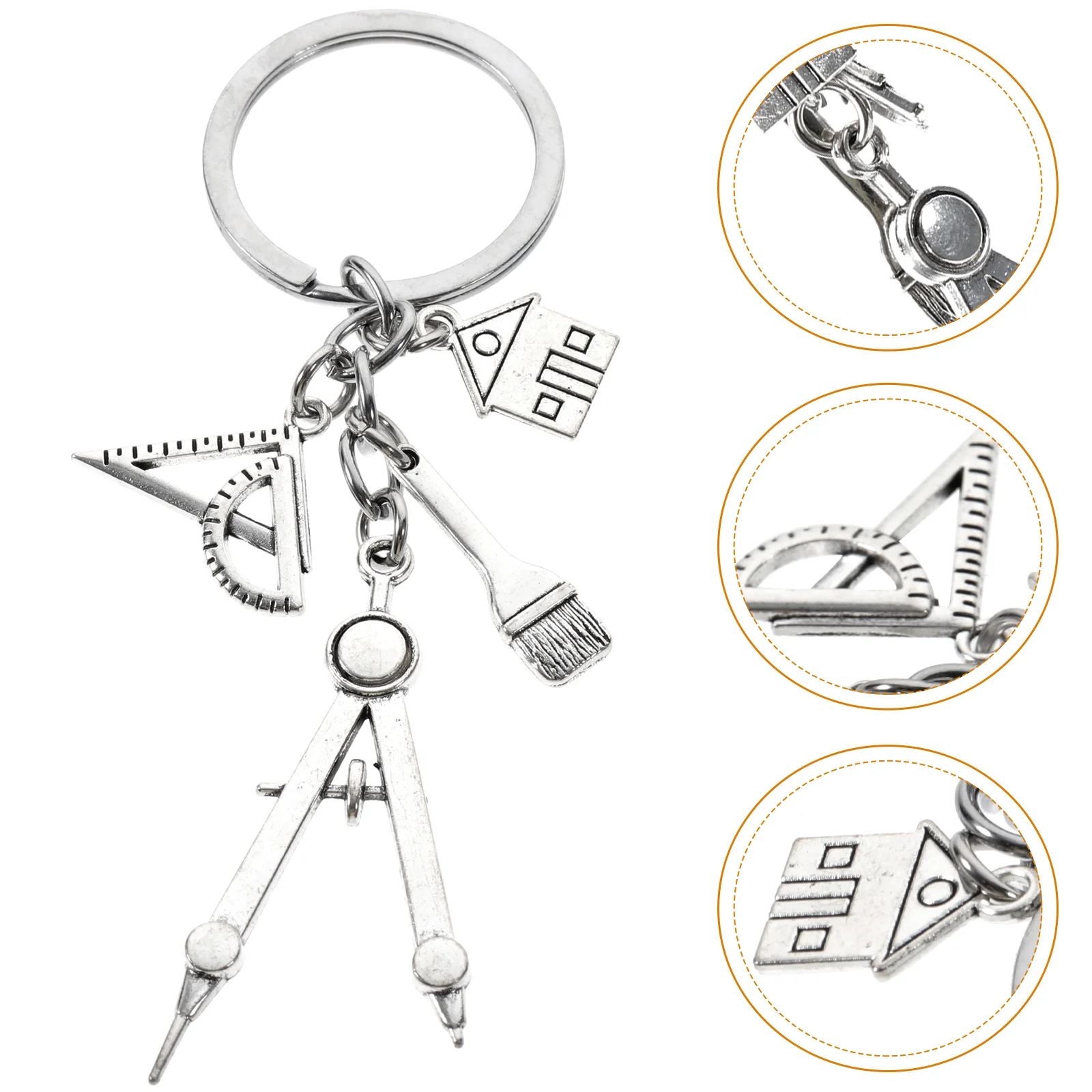  Keychain Photo Holder Architect Triangular Ruler Architectural Engineer Keyring Lanyard Keychains